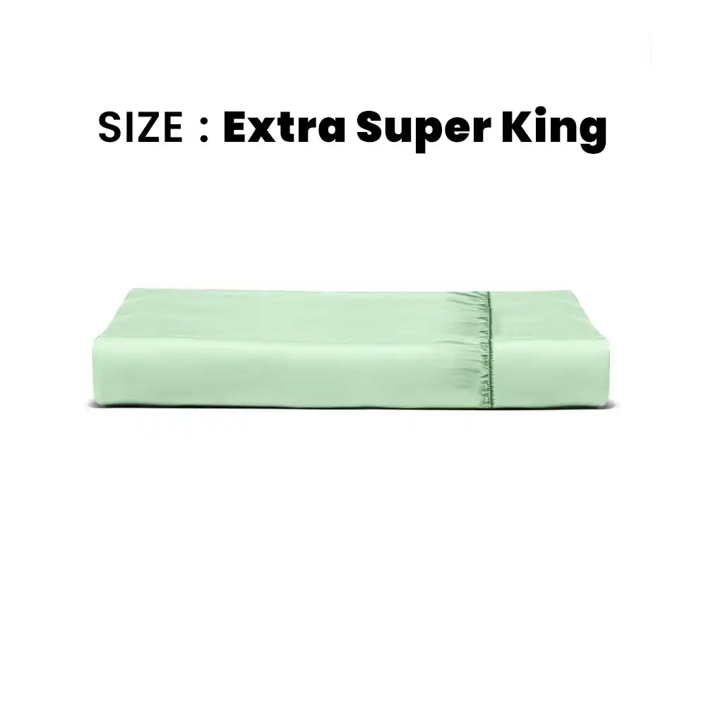 ths giza cotton extra super king fitted bed sheet slit green