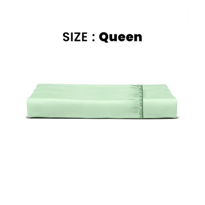 ths giza cotton queen fitted bed sheet slit green