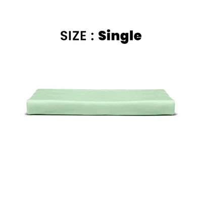 ths giza cotton single flat bed sheet slit green