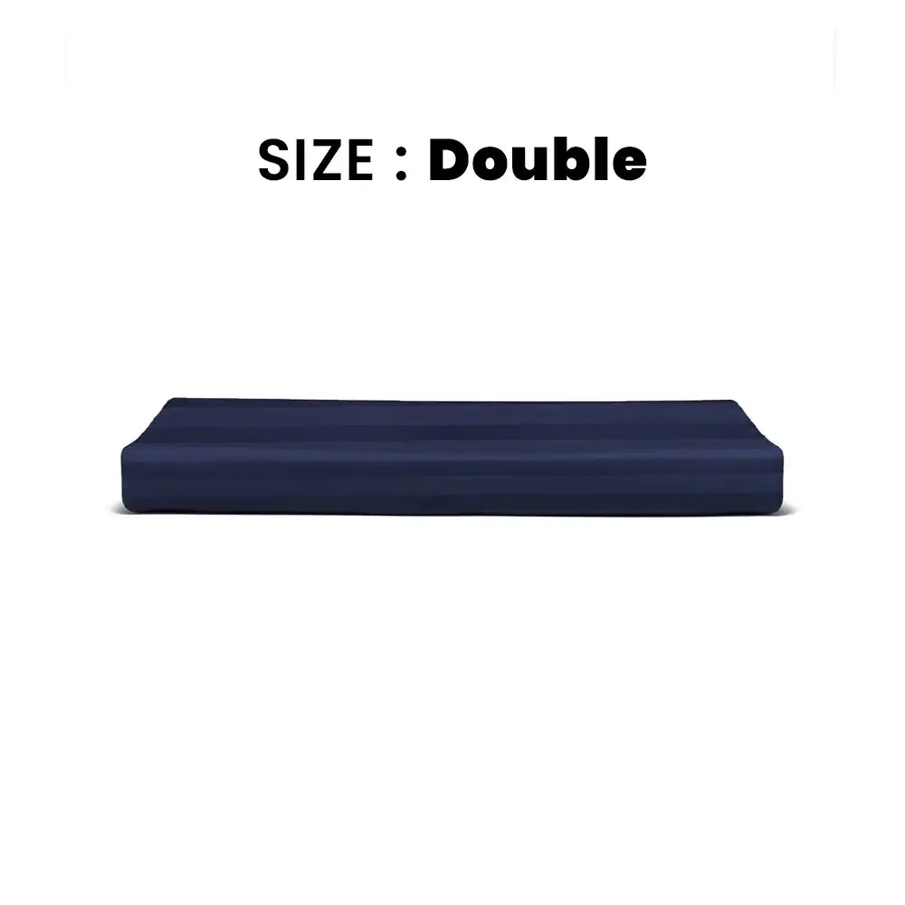 ths eternal stripes double cotton flat bed sheet navy blue