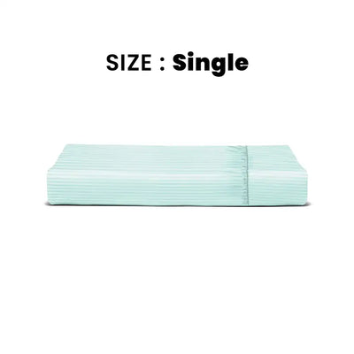 ths zen stripes single fitted cotton bed sheet glacier