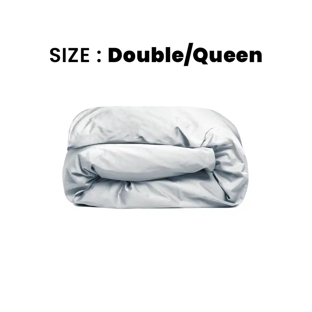 ths giza cotton double queen duvet cover silver grey