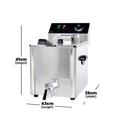 Hurakan Stainless Steel Electric Fryer ,HKN-FT8NM/GP, 3.25KW