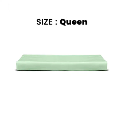 ths giza cotton queen flat bed sheet slit green