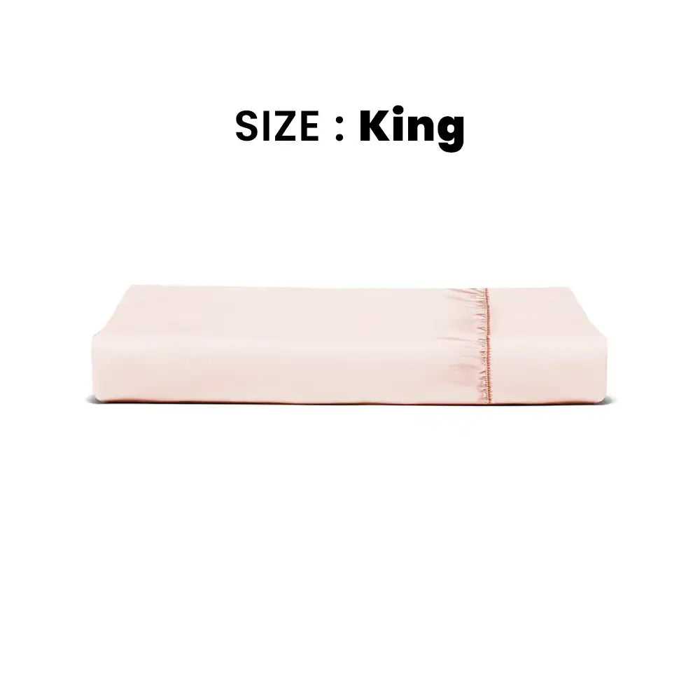 ths giza cotton king fitted bed sheet pastel pink