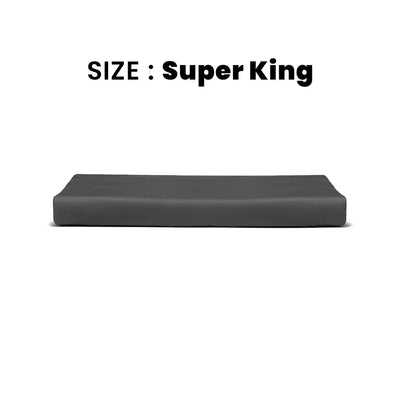 ths giza cotton super king flat bed sheet charcoal grey