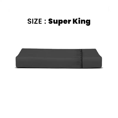 ths giza cotton super king fitted bed sheet charcoal grey