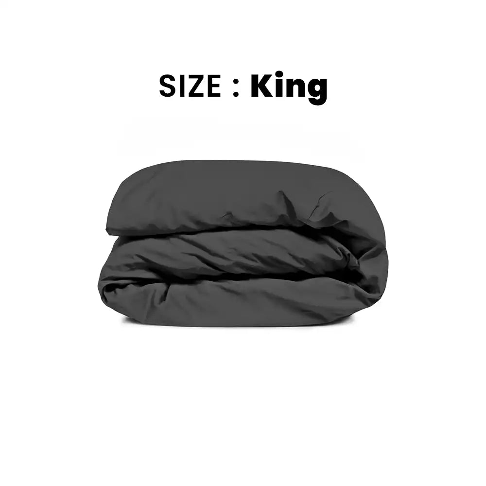 ths giza cotton king duvet cover charcoal grey