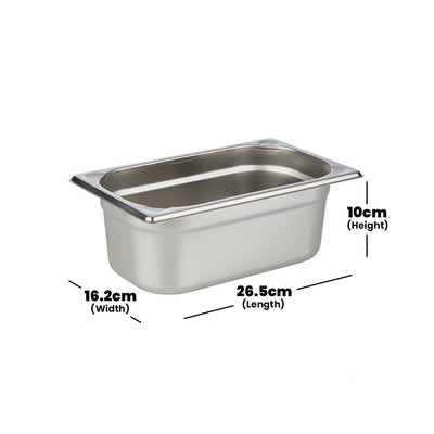 Viraj Stainless Steel GN 1/4 Pan, Height 10CM