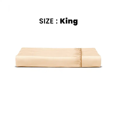 ths giza cotton king fitted bed sheet beige