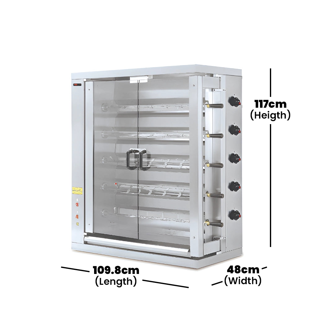 Empero Electrical Chicken Rotisserie, Cpty 30 Pieces, 16.5 kW, 109.8 x 48 x 117 cm