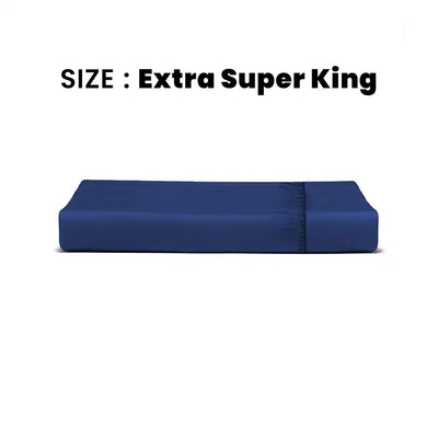 ths giza cotton extra super king fitted bed sheet indigo blue