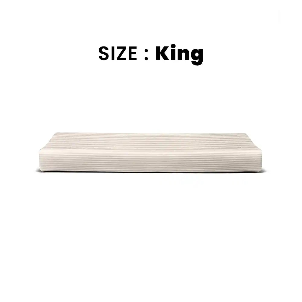 ths zen stripes king cotton flat bed sheet pearl