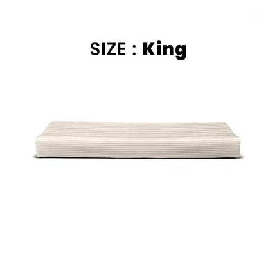 ths zen stripes king cotton flat bed sheet pearl