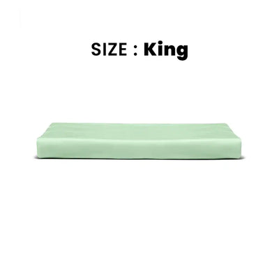 ths giza cotton king flat bed sheet slit green