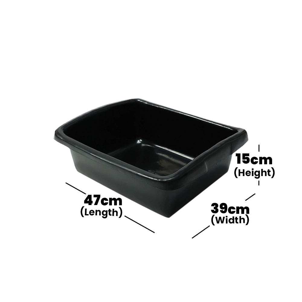 Tribeca Plastic Buss Box Black, 47 x 39 x 15 cm, Set of 20 Pcs