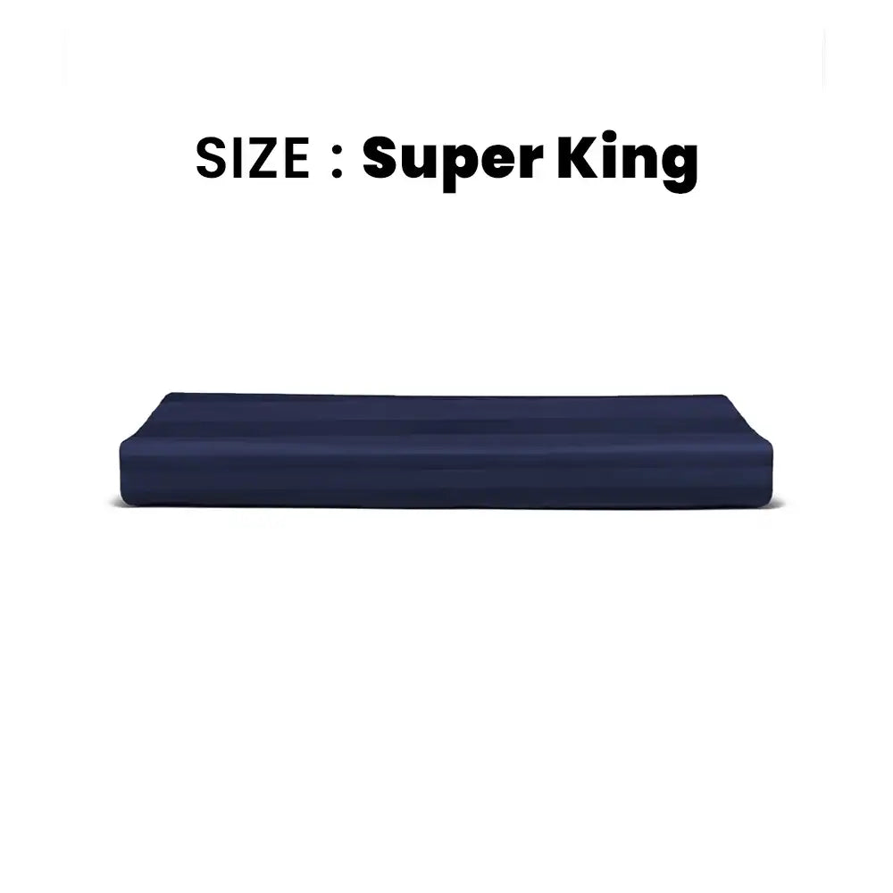 ths eternal stripes super king cotton flat bed sheet navy blue