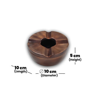 THS Aluminium Round Ashtray with Copper Antique Finish - Single Hole