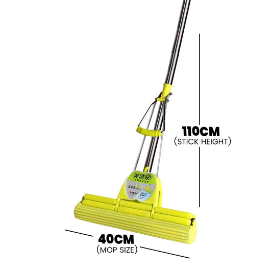 THS Plastic Mop, Yellow, 110 cm, 15 pcs