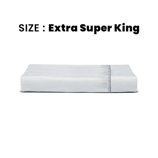 ths zen stripes extra super king fitted cotton bed sheet grey