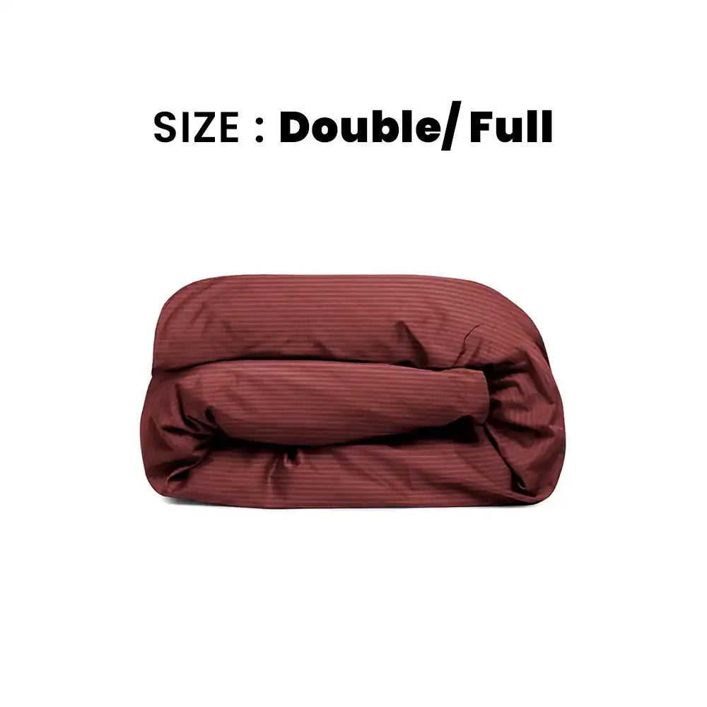 ths zen stripes double full duvet cover burgundy