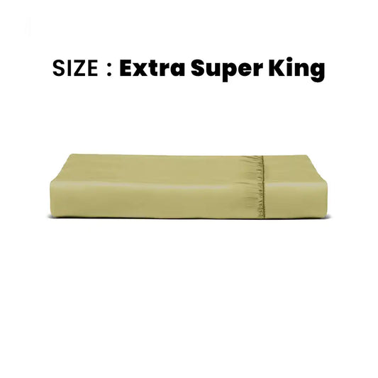 ths giza cotton extra super king fitted bed sheet sage green