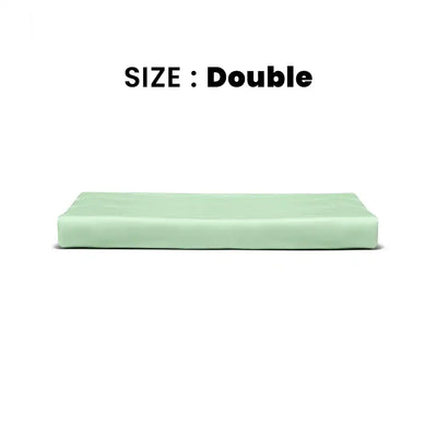 ths giza cotton double flat bed sheet slit green