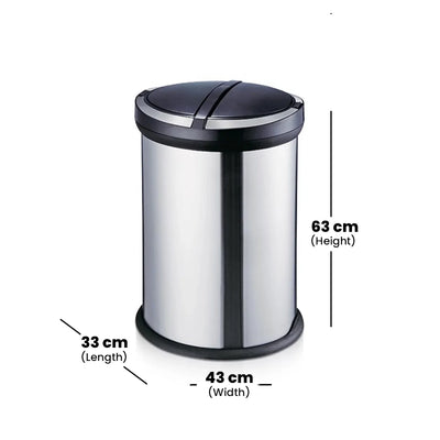 THS JF960260 Stainless Steel 2 Compartment Pedal Bin 32L