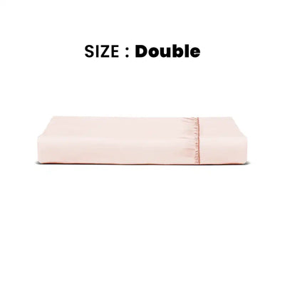 ths giza cotton double fitted bed sheet pastel pink