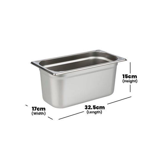 Viraj Stainless Steel GN 1/3 Pan, Height 15CM