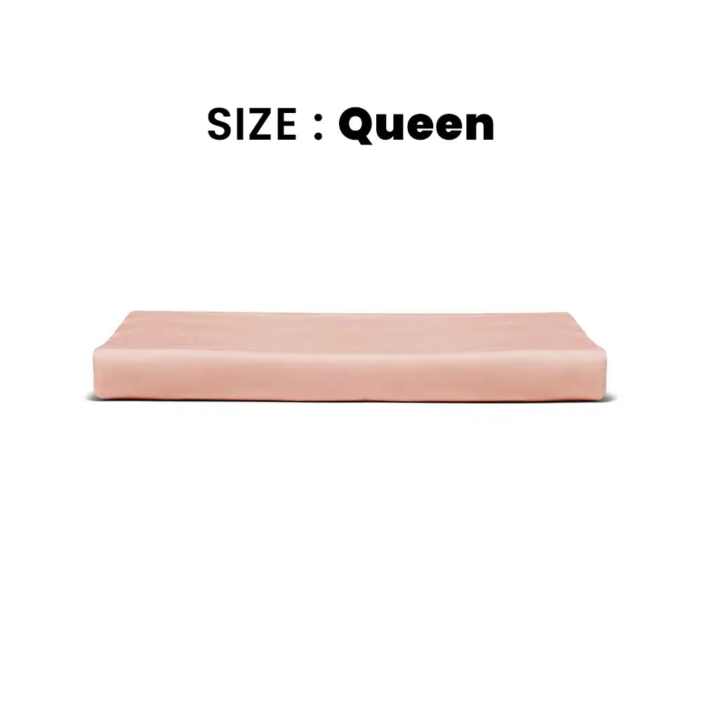 ths giza cotton queen flat bed sheet pastel pink