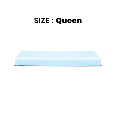 ths giza cotton queen flat bed sheet baby blue