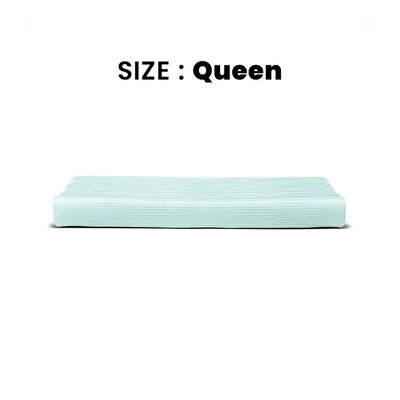 ths zen stripes queen cotton flat bed sheet baby blue