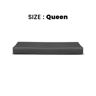 ths giza cotton queen flat bed sheet charcoal grey