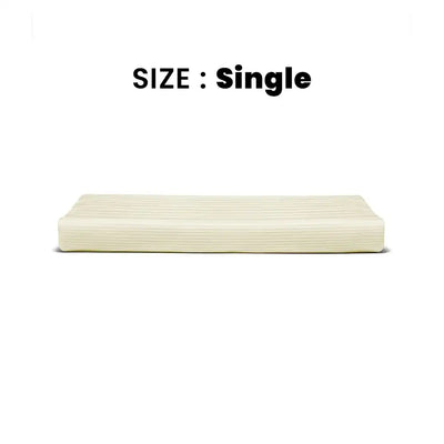 ths zen stripes single cotton flat bed sheet ivory