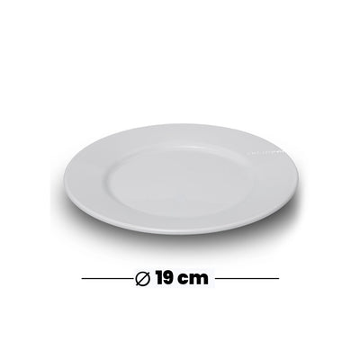 Tribeca Polycarbonate White Round Plate 19 Cm, BOX QUANTITY 40 PCS