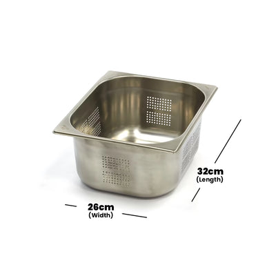 Viraj Stainless Steel Perforated GN Pan, 1/2 Height 15cm