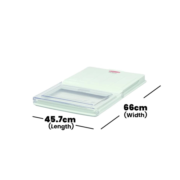 rubbermaid prosave dual action lid for 45 7 x 66cm clear food boxes 1 x 3