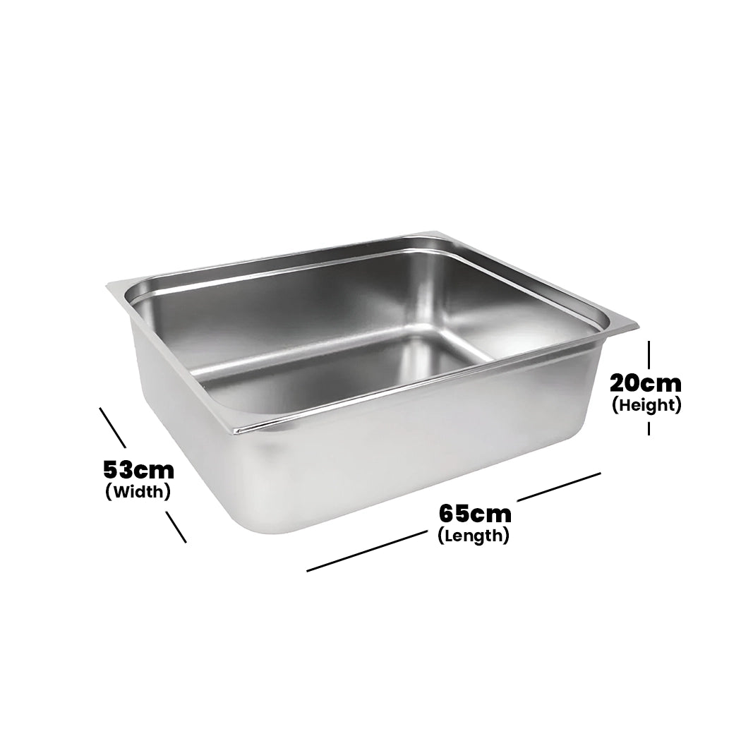 Viraj Stainless Steel GN 2/1 Pan, Height 20cm