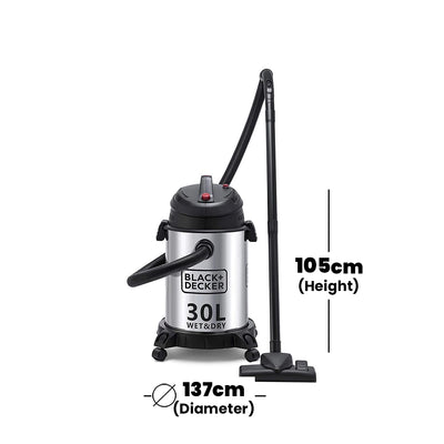 Black & Decker Wet And Dry Vacuum Cleaner, 30 L, 1610 W