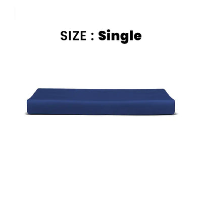 ths giza cotton single flat bed sheet indigo blue