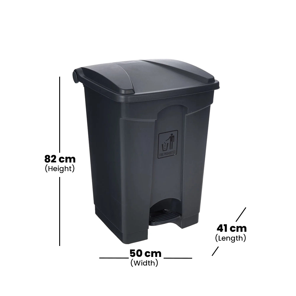 THS AF07318 Grey Garbage Can With Pedal 87 L