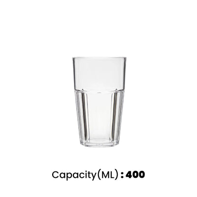 Tribeca  Casablanca Stackable Polycarbonate Pc Clear Tumbler 4 ml, BOX QUANTITY 80 PCS