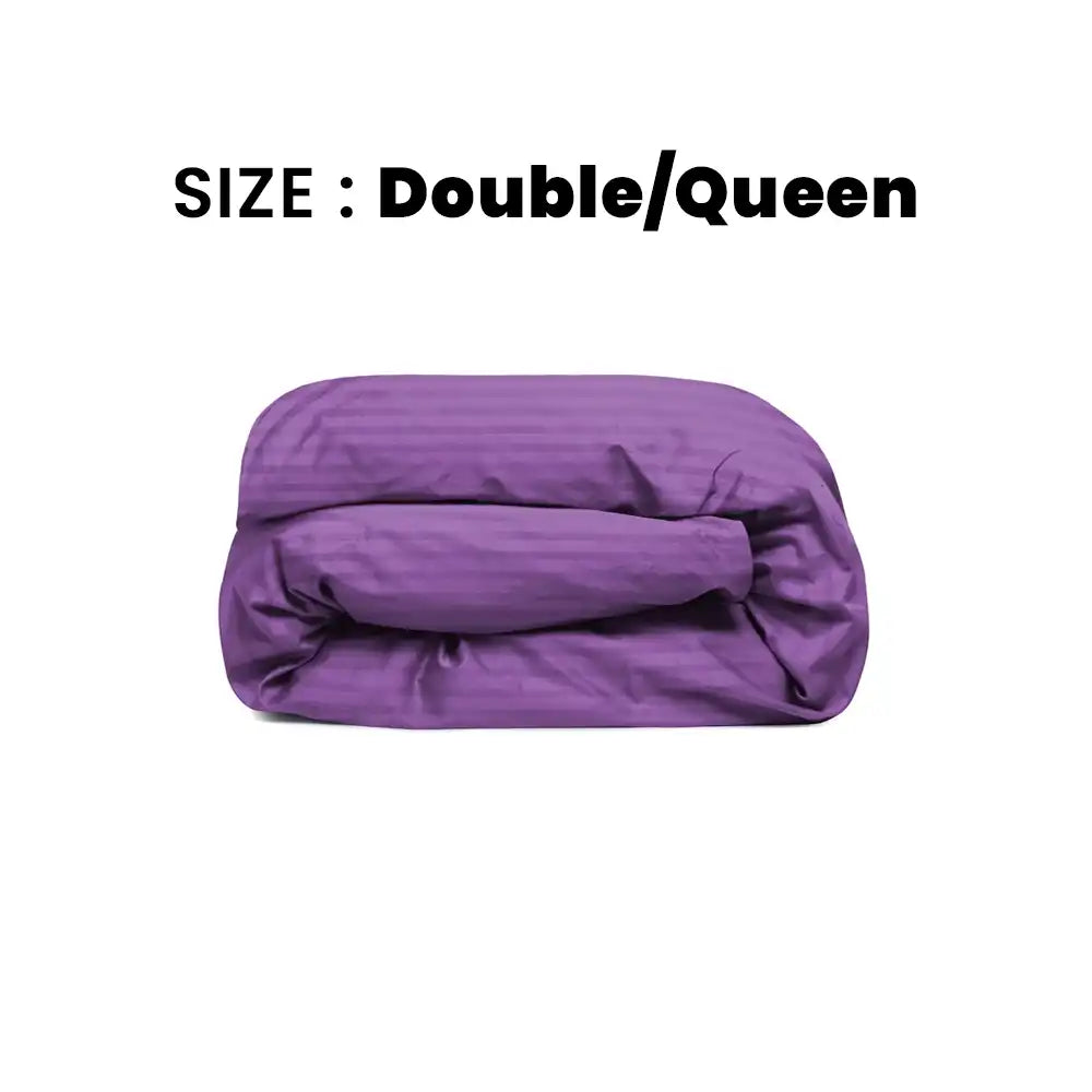 ths eternal stripes double queen cotton duvet cover purple