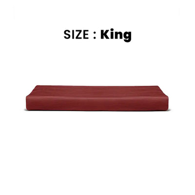 ths zen stripes king cotton flat bed sheet burgundy