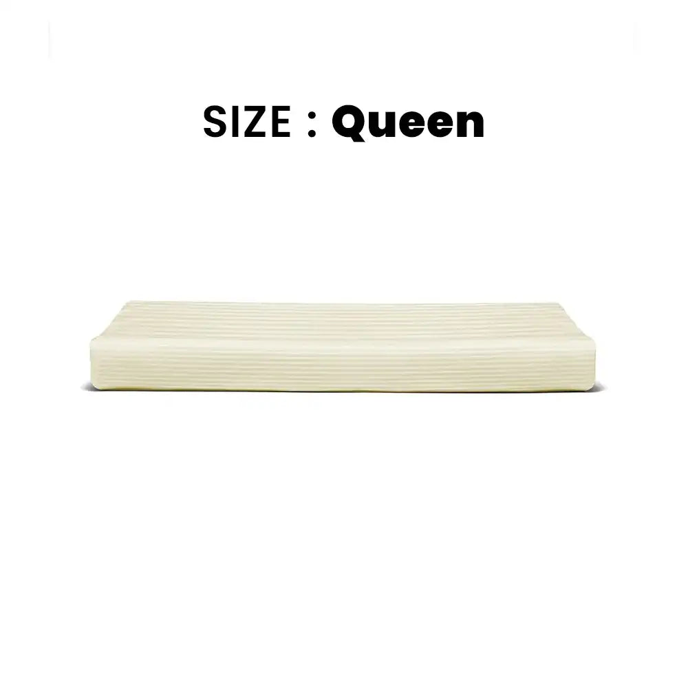 ths zen stripes queen cotton flat bed sheet ivory