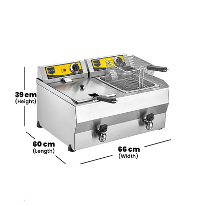 8 8 liters double fryer gas table top