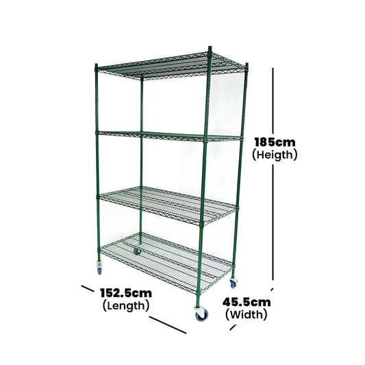 Casifit 1860pew Epoxy Wire Shelving Unit, 152.5 x 45.5 x 185 cm