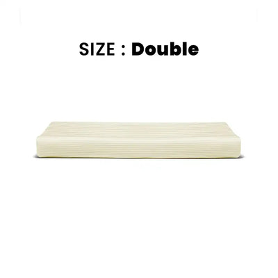 ths zen stripes double cotton flat bed sheet ivory