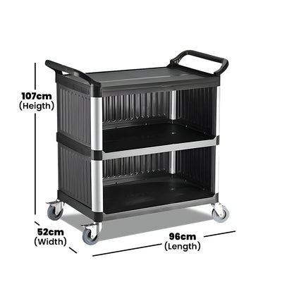 Empero Plastic Service Trolley 3 Shelves, 52 x 96 x 107 cm